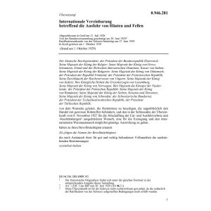 Internat.Vereinb. Ausfuhr Häute/Felle