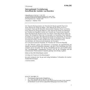 Internat.Vereinb. Ausfuhr von Knochen