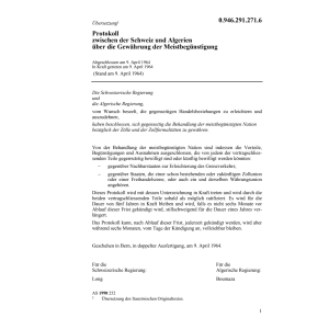 Prot. Algerien Gewährung Meistbegünstig.