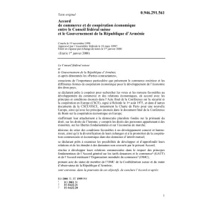 Acc Arménie de commerce et coopération