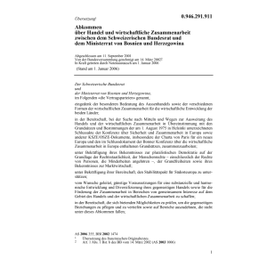 Abk.Handel CH-Bosnien Herzegowina