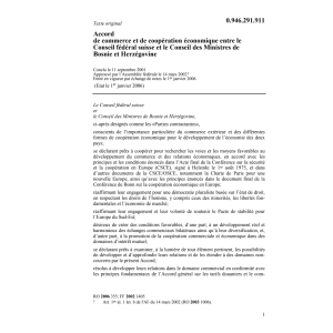 Acc.commerce CH-Bosnie Herzégovine