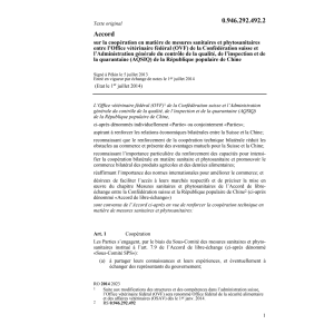 Acc.mesures sanitaires Chine