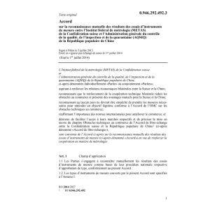 Acc. résultats essais instr.mesure Chine