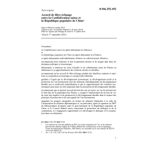 Acc. libre-échange CH-Chine