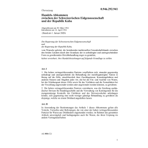 Handels-Abk. Schweiz - Kuba