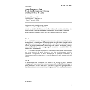 Acc. commerciale Svizzera - Cuba