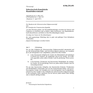 Handelsübereinkunft Frankreich
