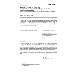 Briefwechsel Handelsverkehr Israel
