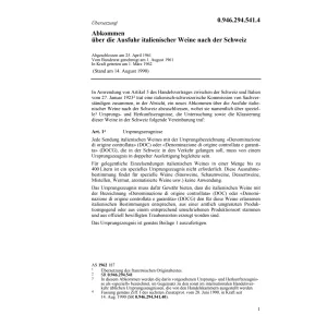 Abk Ausfuhr ital. Weine nach der Schweiz