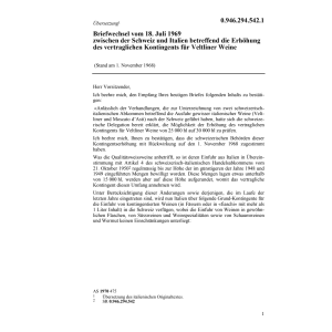 Briefwechsel Italien Kontingent Weine