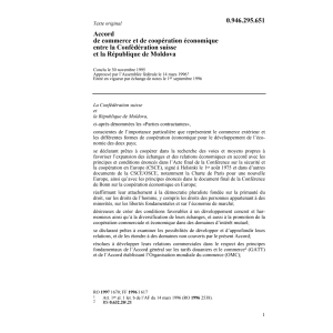 Acc. commerce Suisse - Moldova