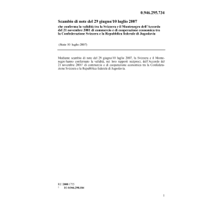 Scambio di note CH-Montenegro commercio