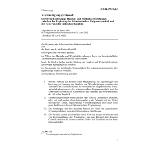 Verständigungsprot. CH-Türkei Handel