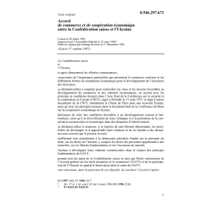 Acc. commerce Suisse - Ukraine