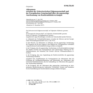 Abk. EG Anerken. Konformitätsbewertungen