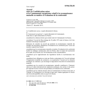 Ac. CE matière d'évaluation conformité