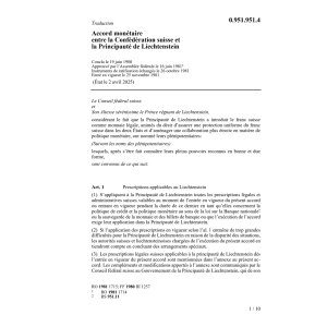 Ac. monétaire Suisse/Liechtenstein