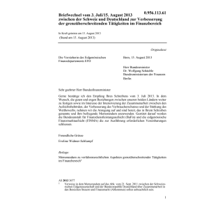 Briefwechsel CH-D Finanzbereich