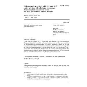Echange lettres CH-D secteur financier