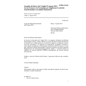 Scambio lettere CH-D ambito finanziario