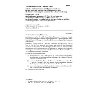 Beschluss 1/2001 Versicherungsabkommen