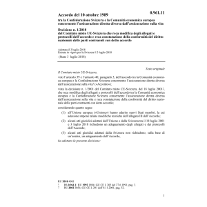 Decisione 1/2001 Accordo Assicurazione