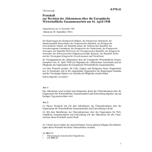 Prot. Europäische wirt. Zusammenarbeit