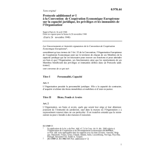 Prot. addit. n° I Conv. Coop. Eco. Euro.