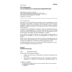Uebereink. Errichtung Rohstoff-Fonds