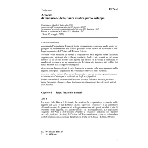 Acc. fondazione Banca asiatica sviluppo