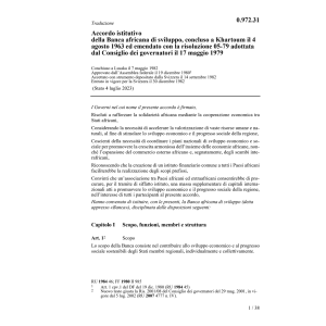 Acc. istitutivo Banca africana sviluppo