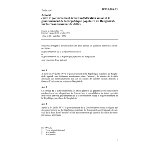 Acc.CH-Bangladesh reconnaissance dettes