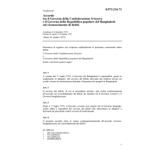 Acc.CH-Bangladesh riconoscimento debiti