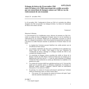 Echange Chili crédits accordés