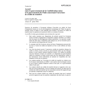 Ac. Inde, Ouverture crédits de transfert