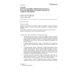 Acc. India, crediti trasferimento
