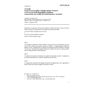 Acc. India, credito di trasferimento