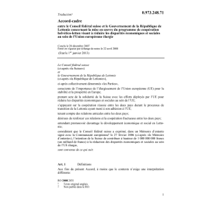Accord-cadre CH-Lettonie disparités
