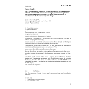 Acc.cadre CH-Lituanie disparités économ.