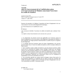 Ac. Malaisie, crédits de transfert