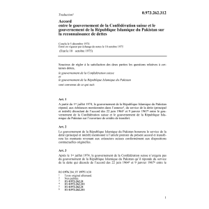 Ac. Pakistan, reconnaissance de dettes