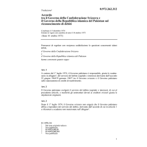 Acc. Pakistan, riconoscimento debitti