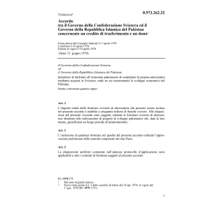 Acc. Pakistan, credito di trasferimento