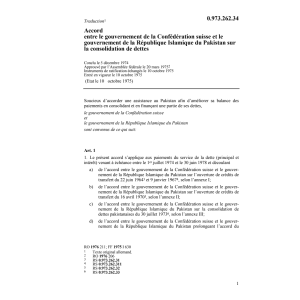 Ac. Pakistan, consolidation de dettes