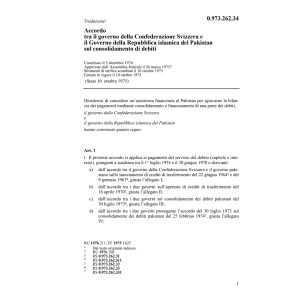 Acc. Pakistan, consolidamento di debiti