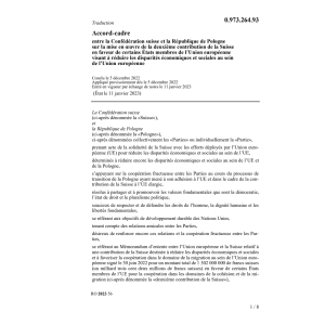 Accord-cadre Pologne contribution Suisse