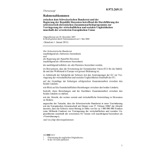 Rahmenabkommen CH-Slovenia EU
