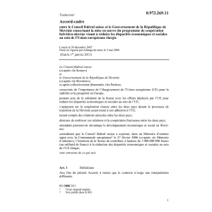 Accord-cadre CH-Slovénie EU