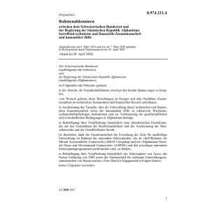 Rahmenabk. Afghanistan humanitäre Hilfe